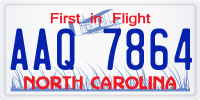 NC license plate AAQ7864