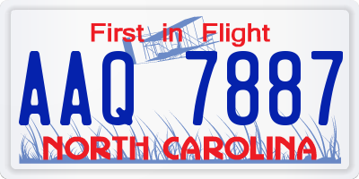 NC license plate AAQ7887