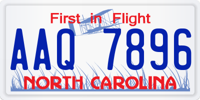 NC license plate AAQ7896
