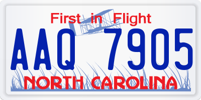 NC license plate AAQ7905