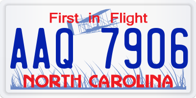 NC license plate AAQ7906