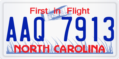 NC license plate AAQ7913