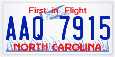 NC license plate AAQ7915