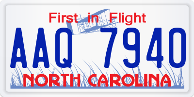 NC license plate AAQ7940