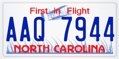 NC license plate AAQ7944