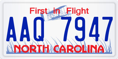 NC license plate AAQ7947