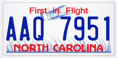 NC license plate AAQ7951