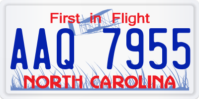 NC license plate AAQ7955