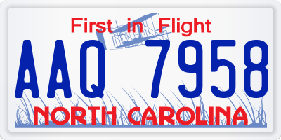 NC license plate AAQ7958