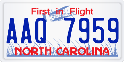 NC license plate AAQ7959