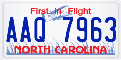 NC license plate AAQ7963