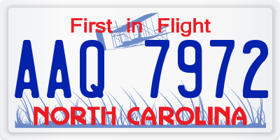 NC license plate AAQ7972