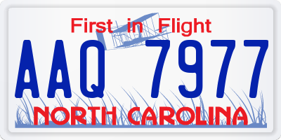NC license plate AAQ7977
