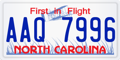 NC license plate AAQ7996
