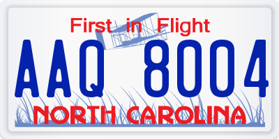 NC license plate AAQ8004