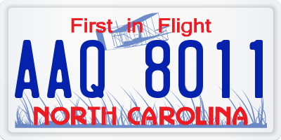 NC license plate AAQ8011
