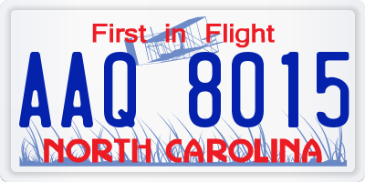 NC license plate AAQ8015