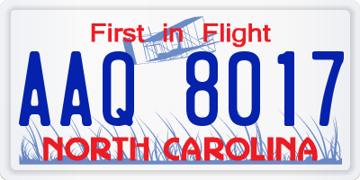 NC license plate AAQ8017
