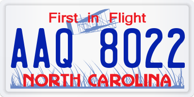 NC license plate AAQ8022