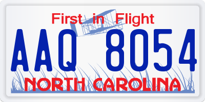 NC license plate AAQ8054