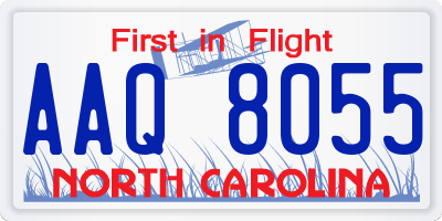 NC license plate AAQ8055
