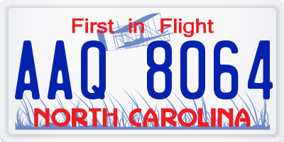 NC license plate AAQ8064