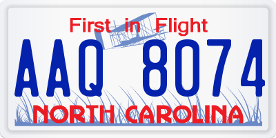 NC license plate AAQ8074