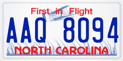 NC license plate AAQ8094