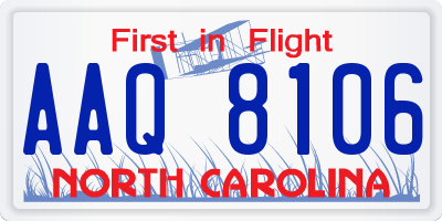 NC license plate AAQ8106