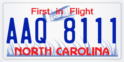 NC license plate AAQ8111