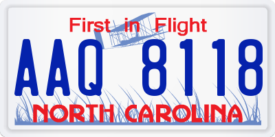 NC license plate AAQ8118