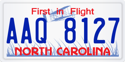 NC license plate AAQ8127