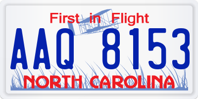 NC license plate AAQ8153