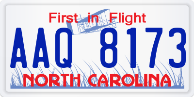 NC license plate AAQ8173