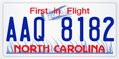 NC license plate AAQ8182