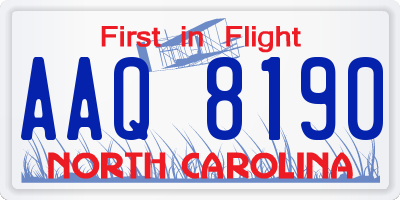 NC license plate AAQ8190