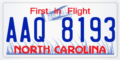 NC license plate AAQ8193