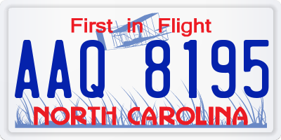 NC license plate AAQ8195