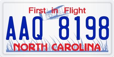 NC license plate AAQ8198