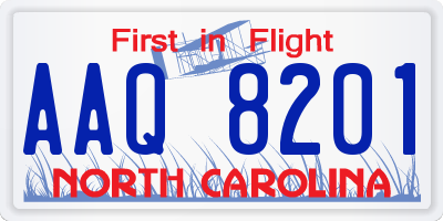 NC license plate AAQ8201