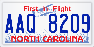 NC license plate AAQ8209