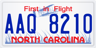 NC license plate AAQ8210
