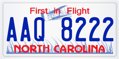 NC license plate AAQ8222