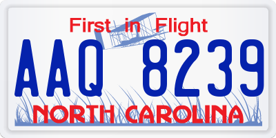 NC license plate AAQ8239