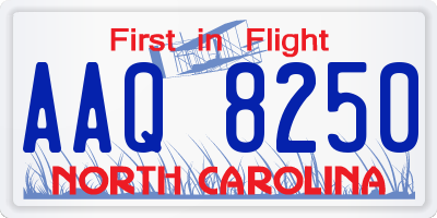 NC license plate AAQ8250