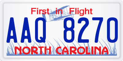 NC license plate AAQ8270