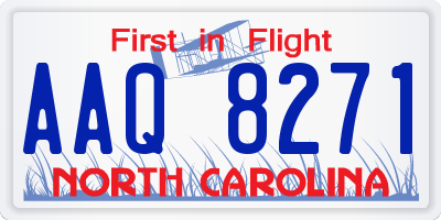 NC license plate AAQ8271