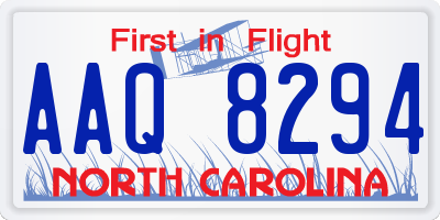 NC license plate AAQ8294