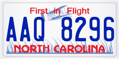 NC license plate AAQ8296