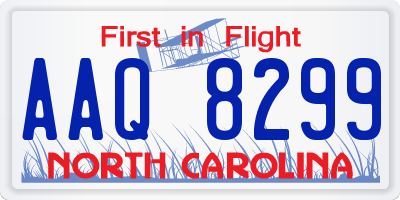 NC license plate AAQ8299